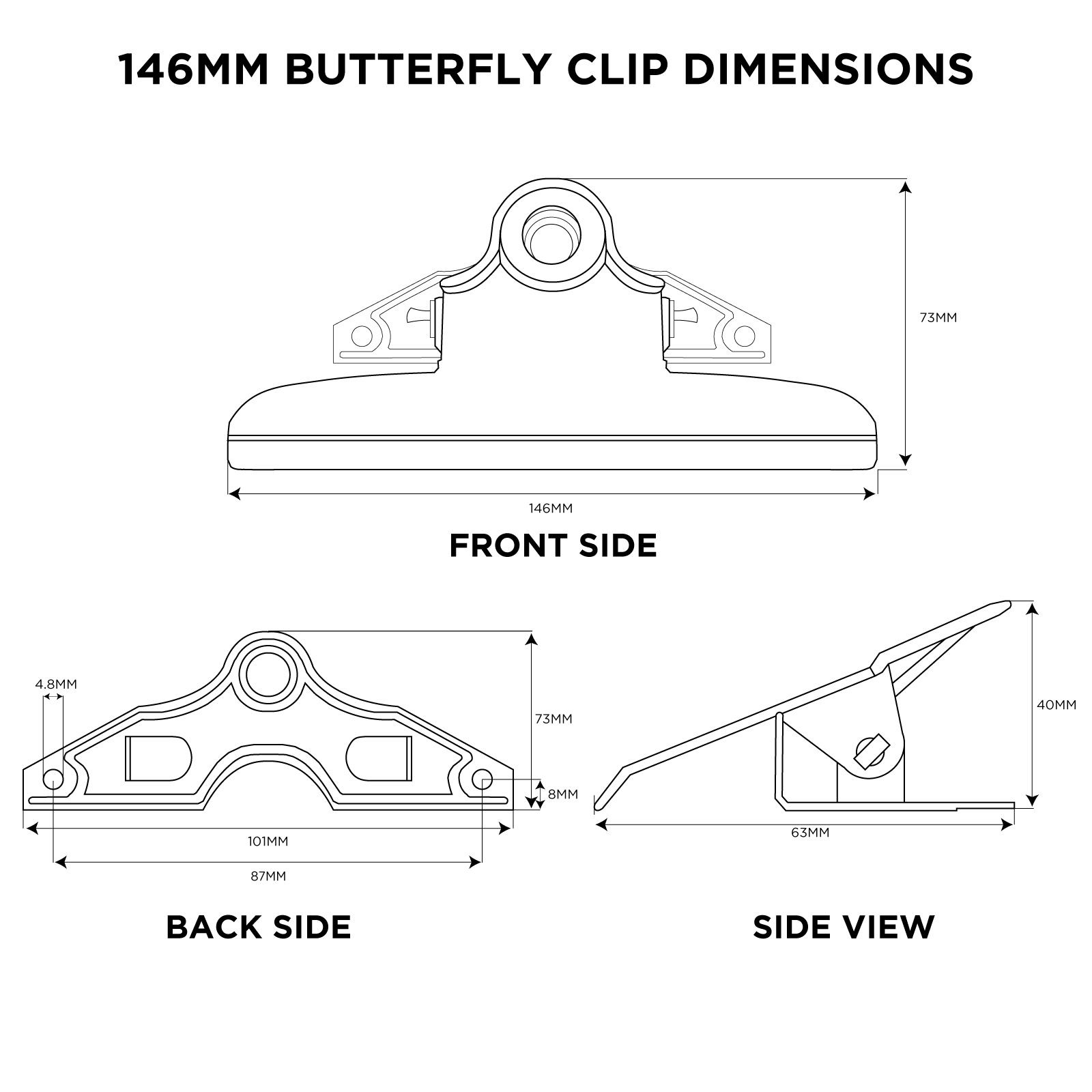146 mm Butterfly Clip