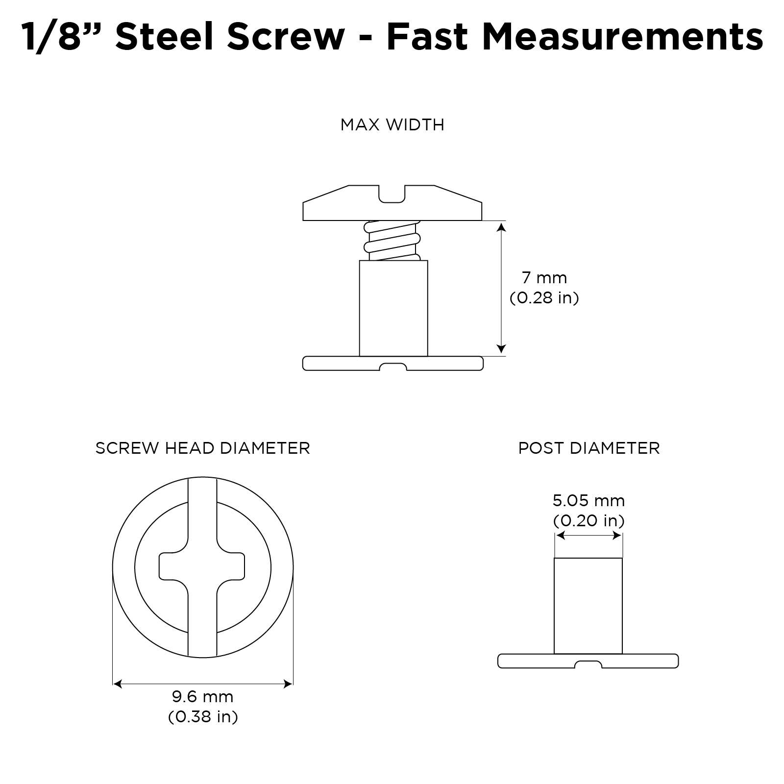 1/8&quot; Steel Chicago Screw (Large)