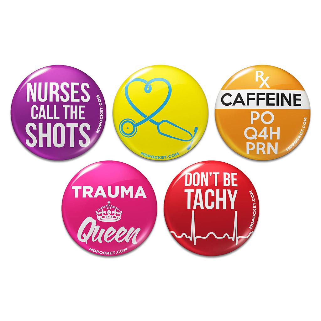 Witty Nurse Button Pack