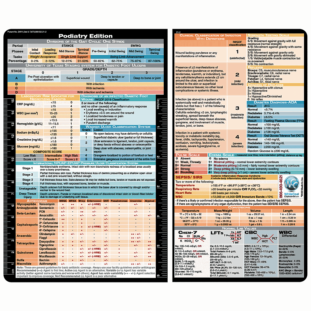 WhiteCoat Clipboard Podiatry LabeL