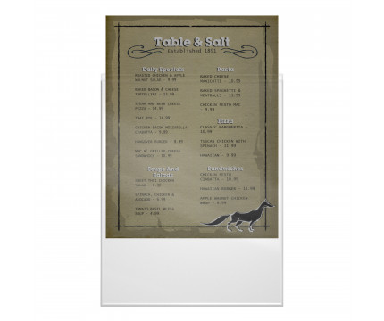 Letter Size Menu Cover