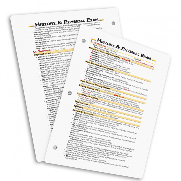 History &amp; Physical Exam Sheet