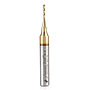 Amana Tool HSS1310 CNC 2D and 3D Carving 0.10 Deg Tapered Angle Flat Bottom 1/16 D x 5/16 CH x 1/4 SHK x 2 Inch Long x 3 Flute ZrN Coated Up-Cut Router Bit